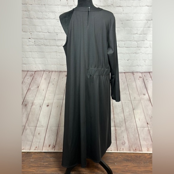 Lane Bryant black one shoulder midi maxi dress, sz 18 20, EUC - Picture 7 of 9